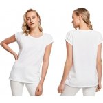 Build Your Brand BY021 Prodloužené splývavé tričko s ohrnutými rukávy Bílá