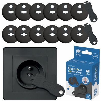 Sipo Chrániče elektrických zásuvek 12 ks. Černá – Zbozi.Blesk.cz