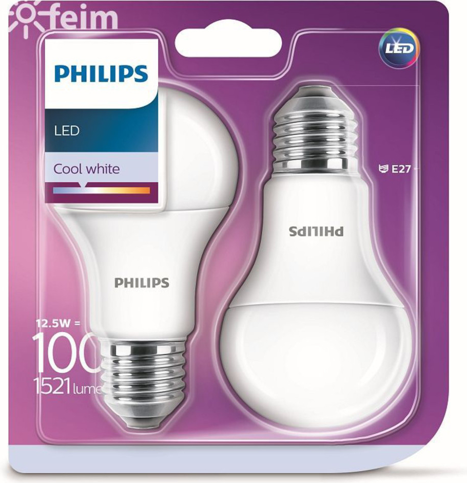 Philips LED 12.5-100W, E27 4000K, 2ks 929001312422