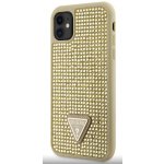 Pouzdro Guess Rhinestones Triangle Metal Logo iPhone 11 Gold – Sleviste.cz