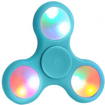 Fidget spinner s LED osvětlením modrý