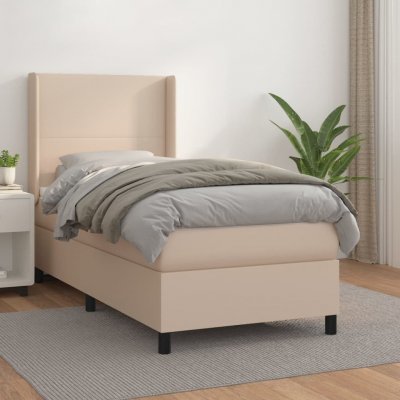 vidaXL 3132349 Boxspring postel s matrací umělá kůže / barva cappuccino