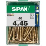 Spax Uni vrut zápust.hlava PZ/Z2 4CUT a plným závitem Yellox 4 x 45 mm 40 ks – Hledejceny.cz