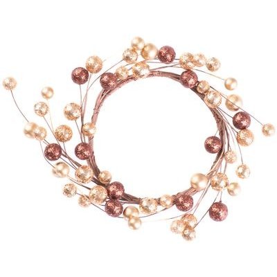 MagicHome Vianoce, veniec, berries, zlatý, 15 cm – Hledejceny.cz