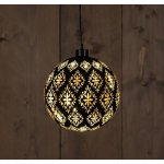 NIPEKO 9432240 Dekorativní vánoční LED baňka 2xAAA 15cm černá zlatá časovač – Hledejceny.cz