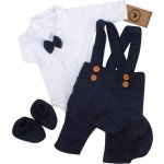 Z&Z 5-dílná pletená sada Boy body kalhoty čepička motýlek botičky granát – Zboží Mobilmania