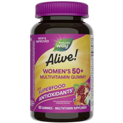 Natures Way Alive! Women's 50+ Gummy Multivitamin mixed berry 60 želé – Hledejceny.cz