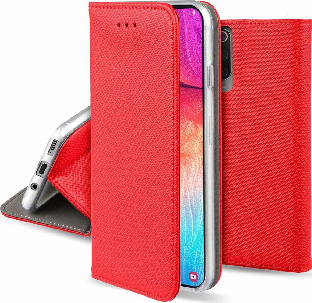 Pouzdro 1Mcz Magnet Book Xiaomi Mi Note 10 Lite červené