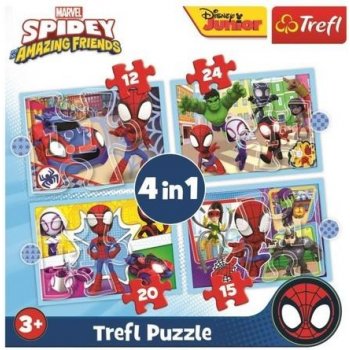 TREFL Spidey a jeho úžasní přátelé 4v1 12,15,20,24 dílků