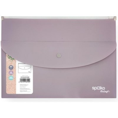 Spoko ReLeaf obálka se zipem a kapsa s drukem A5 SoftTouch fialová – Zboží Živě