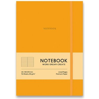 SHKOLYARYK Zápisník Genius A5, linkovaný, 96 listů, tvrdé desky oranžová – Hledejceny.cz