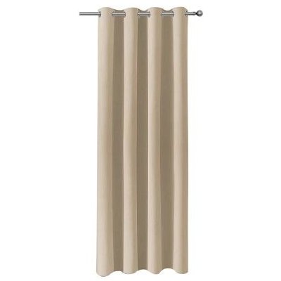 Vodoodpudivý, zatemňovací a tepelně izolační závěs se zavěšením grommet top - Béžový, 132 x 213 cm – Sleviste.cz