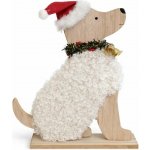 DECOLED Dřevěná dekorace na stůl pes 21,5 × 26 cm, stojící – Sleviste.cz