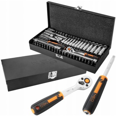 NEO gola sada 1/4", 63ks, plechový kufr 08-679 – Zboží Dáma