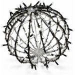 DECOLED 3D LED svítící koule na zahradu, pr. 40 cm, ledově bílá, černý kabel, IP67, hliník, Easy fix – Hledejceny.cz