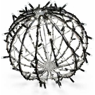 DECOLED 3D LED svítící koule na zahradu, pr. 40 cm, ledově bílá, černý kabel, IP67, hliník, Easy fix – Hledejceny.cz