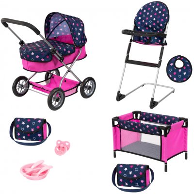 Bayer Design Multifunkční postýlka pro panenky modrá/růžová – Hledejceny.cz