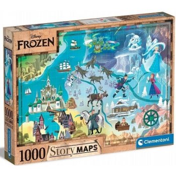CLEMENTONI Story Maps: Ledové království 1000 dílků