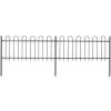 Branka Zahradní plot s obloučky ocelový 3,4 x 0,8 m černý