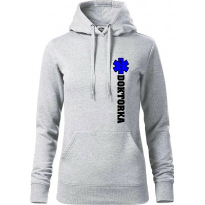 Hvězda života doktorka mikina dámská Cape s kapucí Světlešedý Melír – Hledejceny.cz