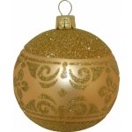 Ornex Vánoční ozdoba skleněná koule s ornamenty sypaná zlatá 7 cm – Hledejceny.cz