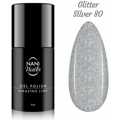 NANI Gel lak Amazing line Glitter Silver 5 ml – Zboží Mobilmania