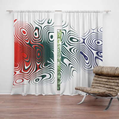 Závěsy Dvoubarevná abstrakce: 2 ks - 140x250 cm - Sablio – Hledejceny.cz