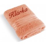 Povlečení Plus komfortní osuška se jménem 70 x 140 cm Linie lososová – Sleviste.cz
