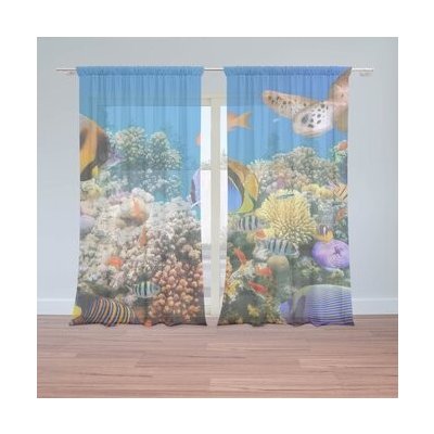 Sablio Záclony Korálový útes: 2ks 150x250cm – Hledejceny.cz