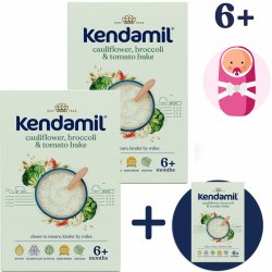 Kendamil Mléčná kaše s brokolicí květákem a rajčaty 3 x 150 g