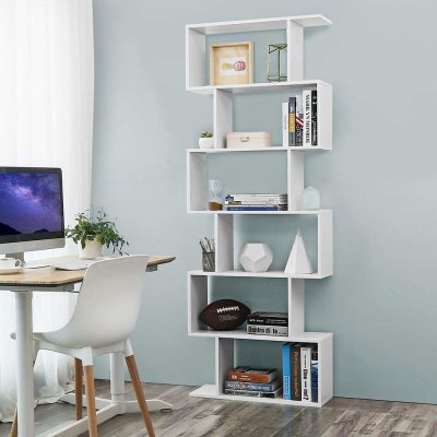 SONGMICS Designový regál 6 polic bílý – Zboží Dáma