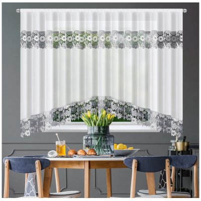 Fliying Záclona LG 443 s šedo-bílou krajkou 400x160 cm – Zbozi.Blesk.cz