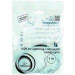 Gembird KAB051C2V USB COMBO, MicroUSB + Lightning, 1m, černý – Hledejceny.cz