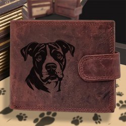 Pánská s motivem pro milovníky psů s obrázkem pejska Americký Stafordšírský teriér Pánská vínová peněženka Carlo