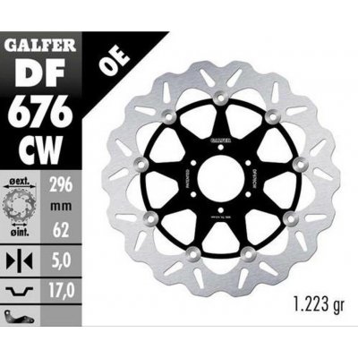 GALFER brzdový kotouč přední HONDA CBR 600F4 99-00; CBR 900RR 92; VFR 800 89-13; CROSSRUNER X 11-14; XL 1000V VARADERO 99-02; GL 1800 GOLD WING 01-17 (WAVE FLOATING) (296X62X5mm) | Zboží Auto