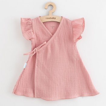 Letní kojenecké mušelínové šaty New Baby Soft dress růžová Růžová