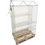 Prodejní drátěný kovový stojan se stříškou a LED osvětlením, pozink, 192x120x80 cm – Zboží Živě