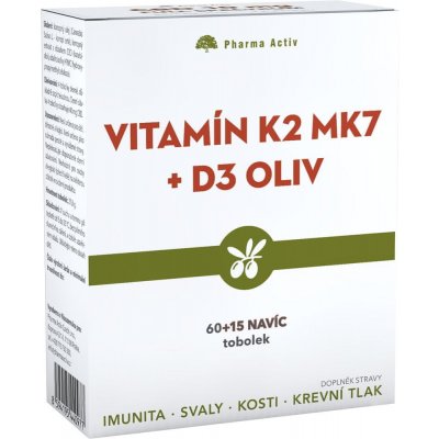 Pharma Activ K2 D3 Oliv 60 + 15 tobolek