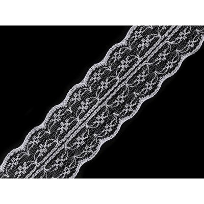 Silonová krajka / vsadka šíře 42 mm, velké, bílá – Zboží Dáma