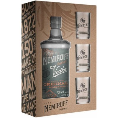 Nemiroff Original 40% 0,7 l (dárkové balení 3 sklenice) – Zbozi.Blesk.cz