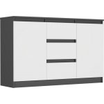 Framire Komoda antracit mix bílá 120 x 76 x 33 cm R-120-S3 – Zboží Dáma