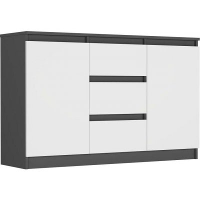 Framire Komoda antracit mix bílá 120 x 76 x 33 cm R-120-S3 – Zboží Dáma