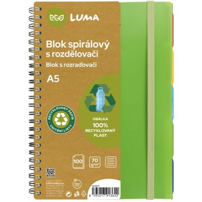 Luma Eco Kroužkový blok A5 s rozdělovači 100 listů – Hledejceny.cz