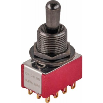 MEC Maxi Toggle Switch M 80019 / B ON/ON/ON 4PDT Černá