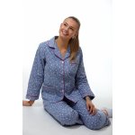 Elegantní pyžamo na kojení flanel 1DF0006 šedá – Zboží Mobilmania