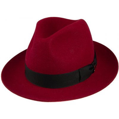Plstěný klobouk Tonak Fedora Stretti 12515/17/Q1053 vínový – Zboží Dáma