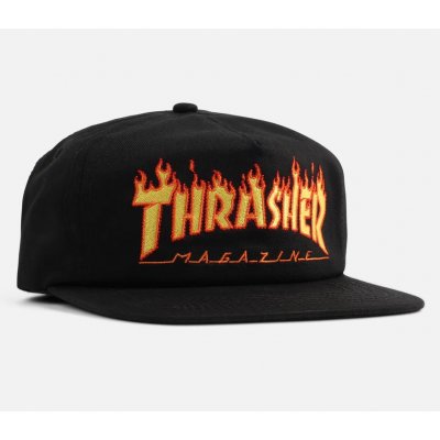 Thrasher FLAME EMBOIDERED SNACKBACK BLACK