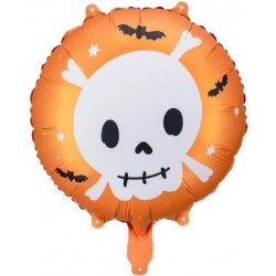 Party Deco Foliový balonek Halloween lebka, 45 cm