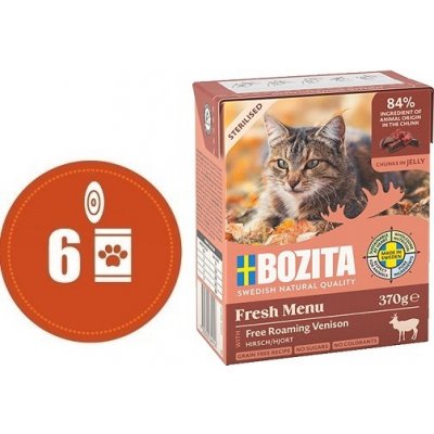 Bozita Cat Fresh Menu Sterilised kousky v rosolu se zvěřinou 6 x 370 g – Zbozi.Blesk.cz