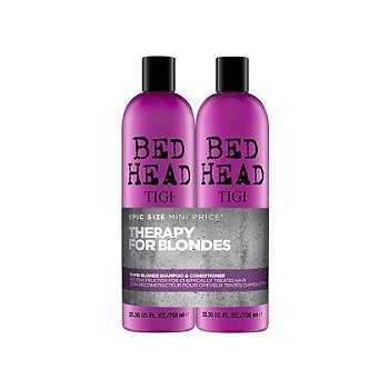 Tigi Bed Head Dumb Blonde šampon 750 ml + Blonde Reconstructor šampon a kondicionér pro poškozené blond vlasy 750 ml dárková sada